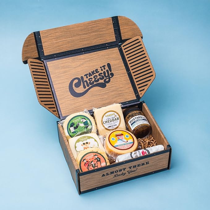 Cheese Bros. World's Cheesiest Dad Father's Day Gift Box | Wisconsin Made | Includes Italian Fratello, Gouda, Aged Cheddar, Classic Mustard and Artisan Salami | Great Food Gifting Idea!??,<div>