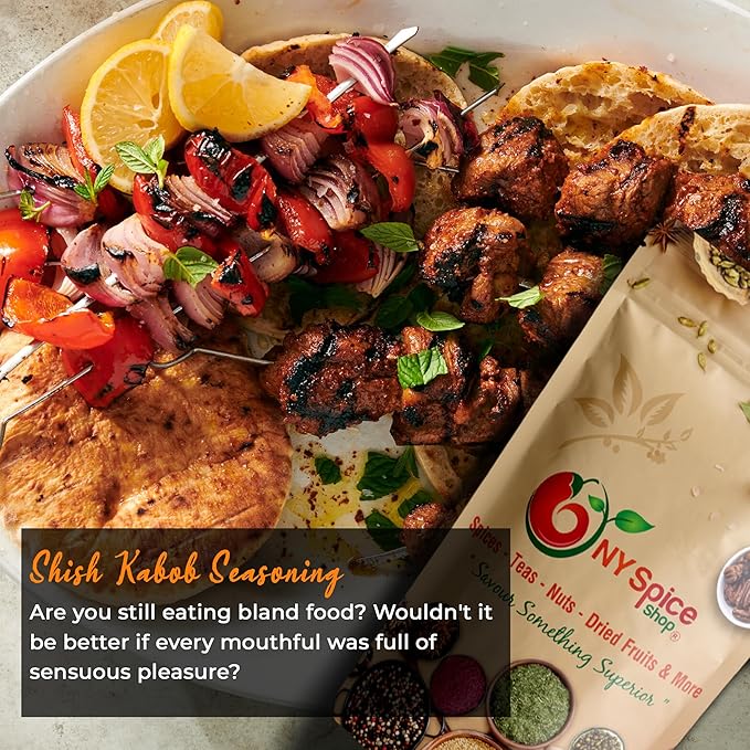 NY SPICE SHOP Shish Kabob Seasoning - Authentic Middle Eastern Kebab Spice Blend - Shish Spices seasonings mix for Cooking ??6 Ounce
