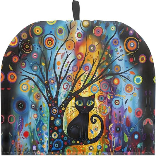Tea Cozy for Teapot Novelty Modern Art Cat Tea Kettle Cover Tea Pot Kitchen Decorative with Handle Dust Cover for Keeping Warm Can Hung and Folded