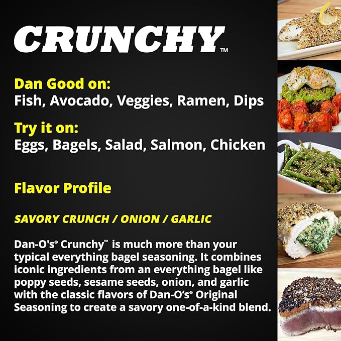 Dan-O's Crunchy Seasoning, 8.9 oz Bottle, Everything Seasoning for Fish, Eggs, Salads, Veggies and More, Sugar Free, Zero Calorie, Use this Spice Blend for Everything from Breakfast to Dinner