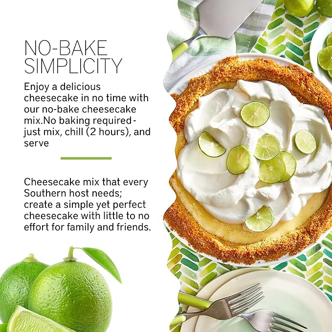 Gourmet Cheesecake Mix, No Bake Cheesecake Cake Mix, Key Lime Cheesecake by Southern Living, Rich, Creamy, Moist and Fluffy Whipped Topping