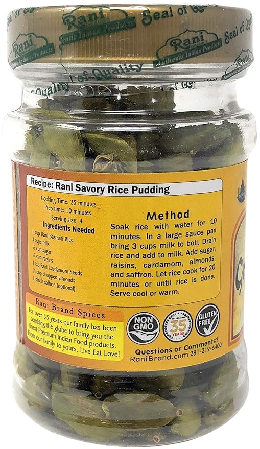 Rani Green Cardamom Pods Spice (Hari Elachi) 2oz (56g) PET Jar, Pack of 12 ~ All Natural | Vegan | Gluten Friendly | NON-GMO | Product of India