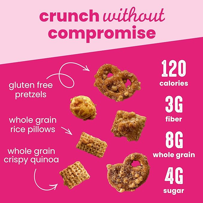 Marimix Snack Mix | Cinnamon Churro 3 Pack | Crunch Baked Sweet & Salty Savory Plant Based Naturally Gluten Free Whole Grain Fiber Charcuterie Pretzel Trail Party Mix | No Artificial Ingredients
