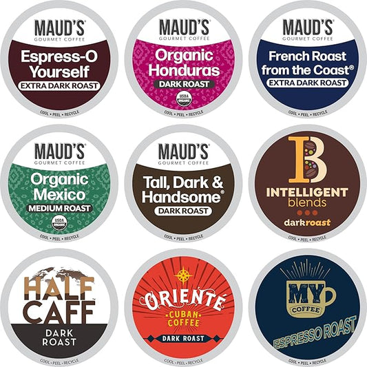 Intelligent Blends Dark Roast Coffee Pods Variety Pack, 50 ct, Recyclable Single Serve Pods – 100% Arabica Coffee, Compatible with Keurig K Cups Maker