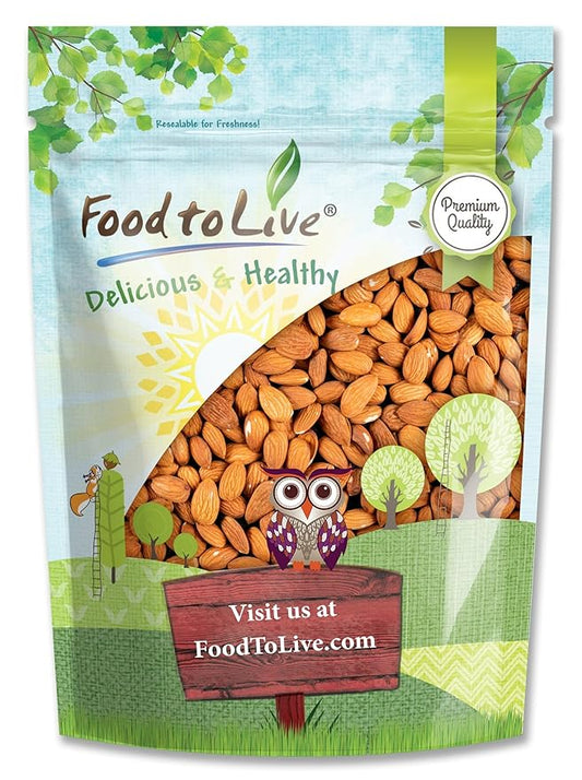 Food to Live California Almonds, 2 Pounds – Supreme, Whole, Raw, Unsalted, Unroasted Nuts, Natural