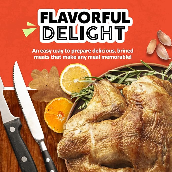 EZ Bombs Garlic Rosemary Brine Bomb Seasoning with Finishing Rub, Pack of 1 – All-in-One Turkey Brine Kit for Juicy, Flavorful Meat – Perfect for Turkey, Chicken, Pork, and Beef – Brines Up to 20 lbs