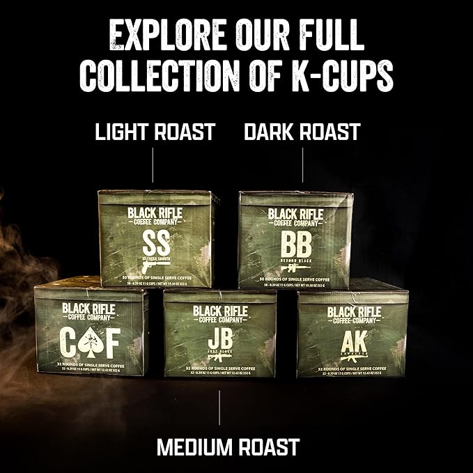 Black Rifle Coffee Company Supply Drop Variety Pack (48 Count of K Cups) - K Cups Coffee Variety Pack - Contains Silencer Smooth, AK Espresso, Just Black, & BeyondBlack KCup Pods