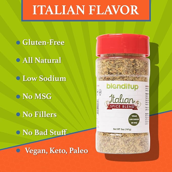 Italian Spice Blend | Gourmet Spices with Sea Salt | Healthy to Add to Any Dish | Low Sodium, No Gluten, No MSG, Vegan | 5 oz