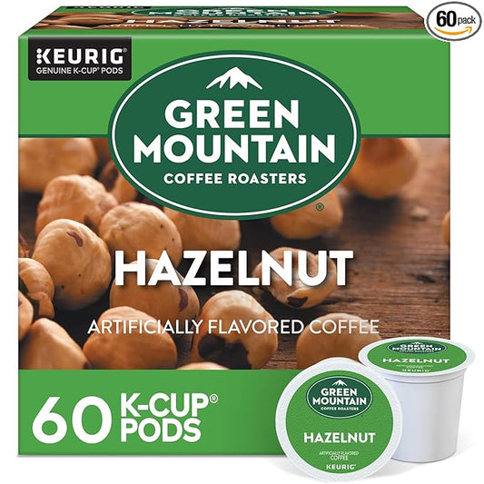 Green Mountain Coffee Roasters Hazelnut, Keurig Single Serve K-Cup Pods, Light Roast Coffee, 60 Count, (6 Packs of 10)