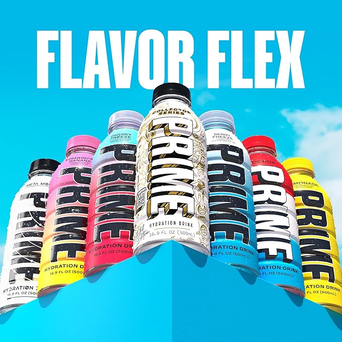 PRIME Hydration Collector Series, Sports Drinks, Electrolyte Enhanced for Replenishing Fluids, 250mg BCAAs, B Vitamins, Antioxidants, Low Sugar, 16.9 Fl Oz, 12 Pack