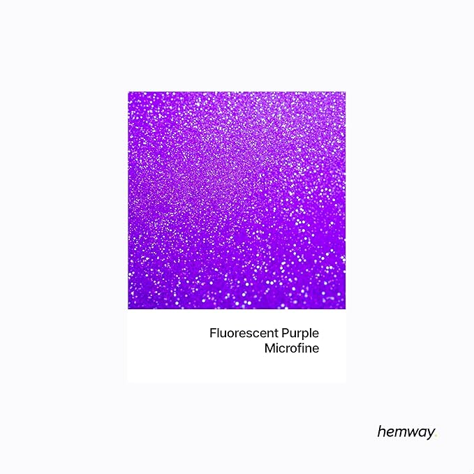 Hemway Premium Glitter Shaker - Fluorescent Purple | Microfine Metallic Flake Sequins for Resin & Epoxy Crafts | Craft Supplies for Tumblers, Festival, Hair, Face, Body, Eye & Nail Art | 125 g