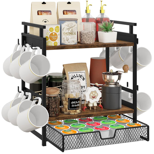 BCOZLUX Coffee Bar Organizer for Countertop, Coffee Station Organizer