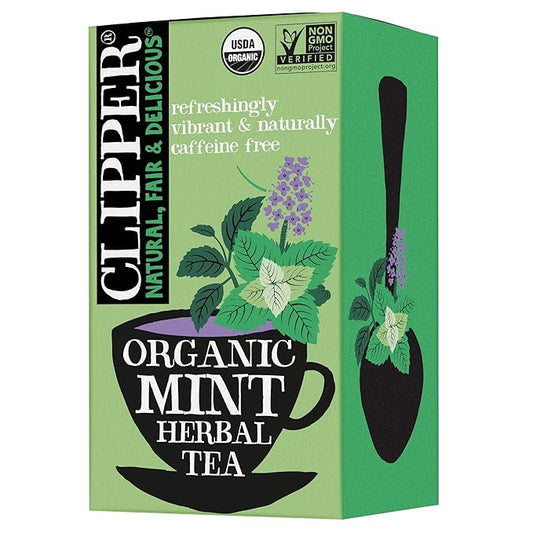 Clipper Tea Mint Herbal Teabags ??Caffeine Free, USDA Organic, Great Hot or Iced ??Refreshing, Natural, Fair & Delicious ??20 Tea Bags
