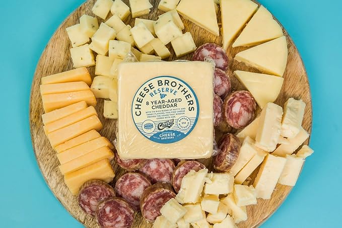 Cheese Bros. Deluxe Charcuterie Gift Box | Fresh from Wisconsin | Includes Dill Havarti, Smoked Gouda, Fratello, Adelheid, 8-Year Aged Cheddar, Summer Sausage, Jam, Mustard | Great Food Gifting Idea