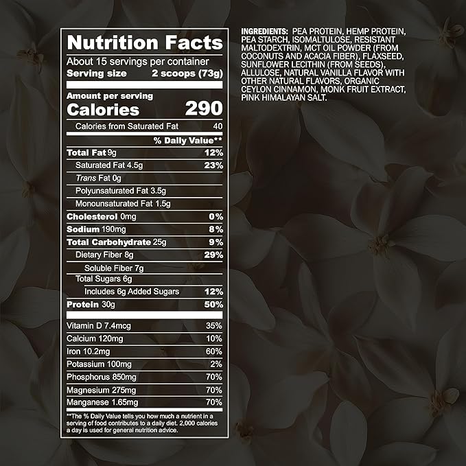 Blueprint by Bryan Johnson Vegan Protein Meal Replacement ??Plant Based Hemp Protein with 27g Protein Per Serving ??Low Calorie, Flavored Protein for Women & Men ??Dairy Free ??15 Servings - Vanilla