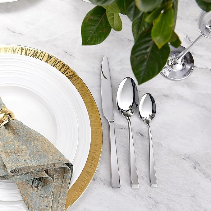 KEAWELL Premium Imperial 4-Piece 7.6 inch Spoon Set ??Heavy Duty 18/10 Stainless Steel Flatware with Smooth Rounded Edges, Dishwasher Safe for Sophisticated Dining (4, Dinner Spoons)