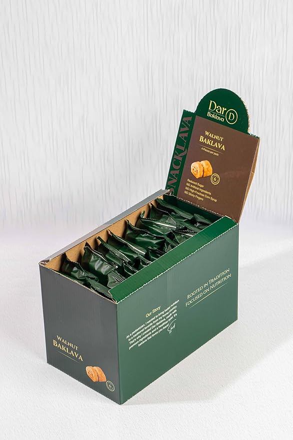 Snacklava Walnut Baklava Bites - 6 Pack (4 Pieces per Pack) - No Artificial Ingredients, Colors or Preservatives