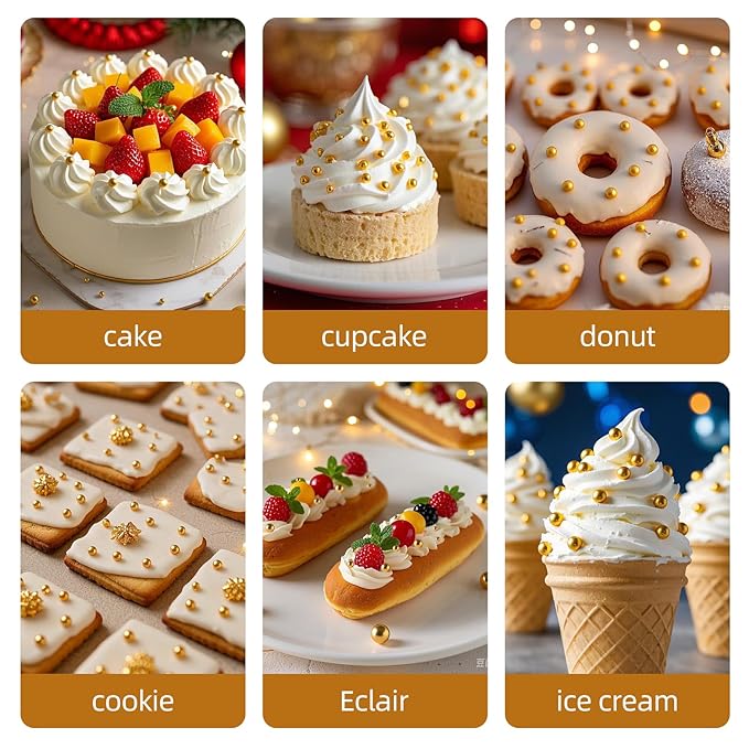 Gold Pearl Sprinkles,Candy Pearls for Baking,Sprinkle Mix Size,Edible Sugar Cake Decorations,Cupcake Toppers,Cookie Decorating,Donuts Ice Cream Decorating,Wedding Birthday Party Valentines Christmas Supplies,130g/4.58oz