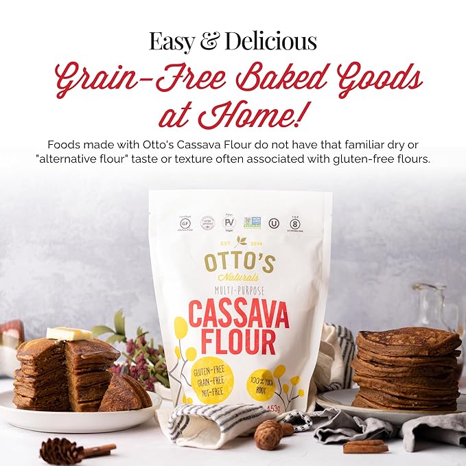 Otto's Naturals Multi-Purpose Cassava Flour, Non-GMO, Gluten-Free, Grain, Nut and Gum-Free, 1-to-1 Wheat Alternative, Paleo, AIP, 5 lb