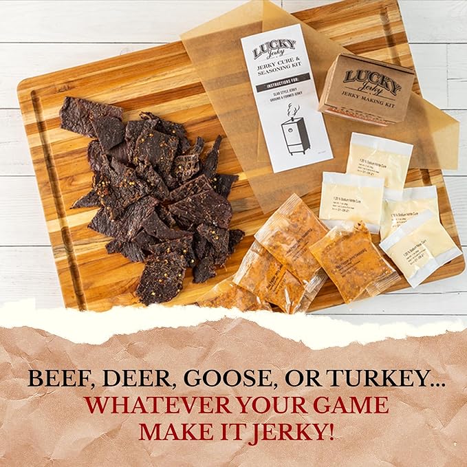Lucky Jerky Ultimate Spicy DIY Jerky Seasoning Kit - 12oz - The Heat, Red Pepper, Black Pepper and Sweet & Spicy