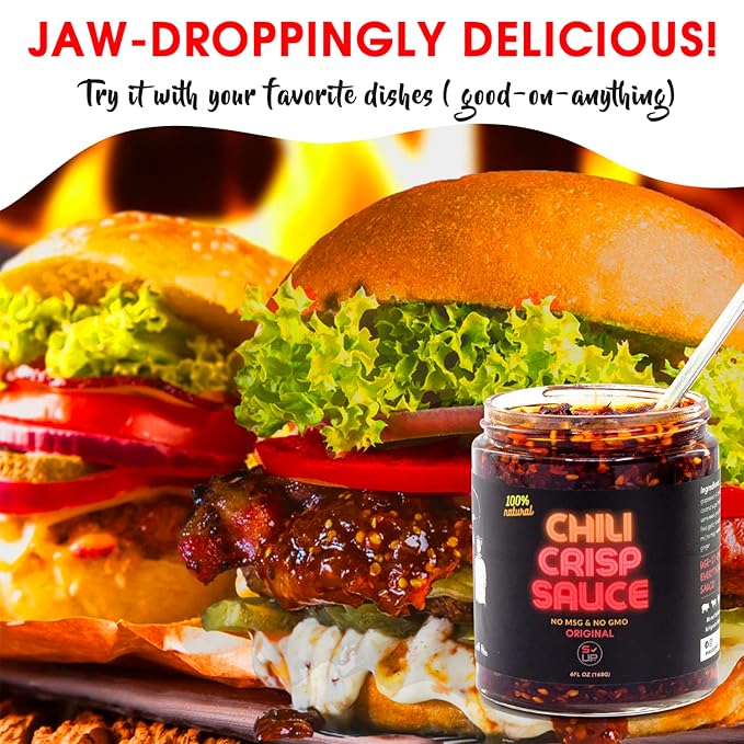 SAUCE UP Original Chili Crisp Sauce & Chili Oil 6oz ??Spicy, Sweet, Crunchy Umami Flavor | Natural, Vegan, Keto, Gluten-Free, No MSG | 13 Superfoods | Handcrafted Gourmet Sauce Made in NYC