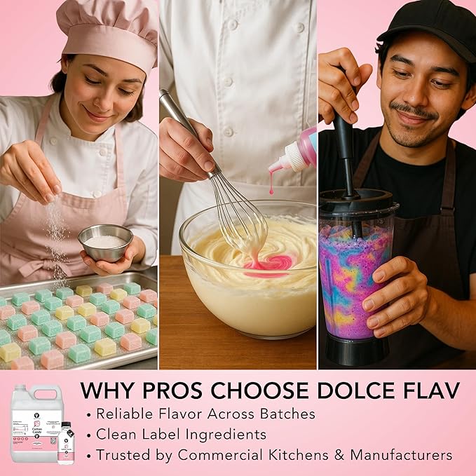 Dolce Flav Cotton Candy Flavoring ??32 oz. ??Premium Water-Based Extract for Ice Cream, Boba, Desserts, Beverages & Baked Goods | Great for Cafés, Bakeries & Restaurants