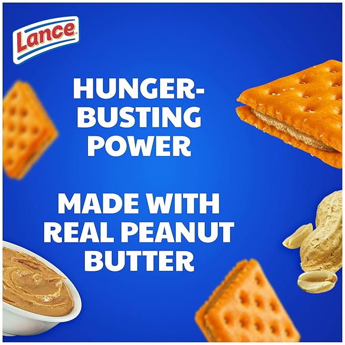 Lance Sandwich Crackers, ToastChee Peanut Butter, 10 Individual Packs, 6 Sandwiches Each