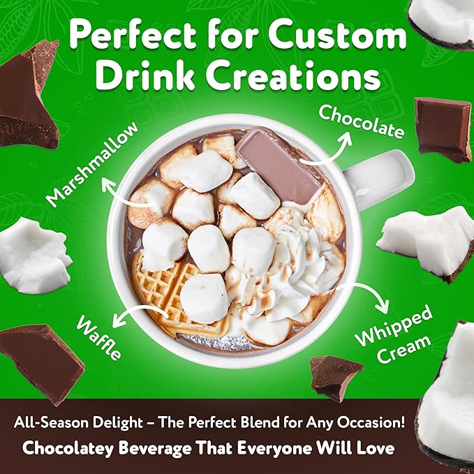 Happi Pappi - Vegan Hot Cocoa Mix, Coconut Milk Base Rich and Smooth Chocolate Powder for Drinks & Baking, Indulgent Cacao Treats for Cozy Nights and Warm Beverages, 16 oz Bag