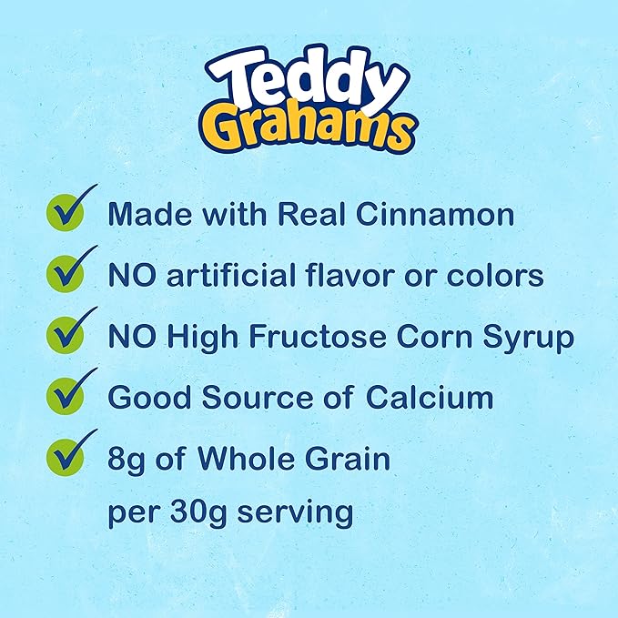TEDDY GRAHAMS Cinnamon Graham Snacks, Bulk Kids Snacks, 6 - 10 oz Boxes