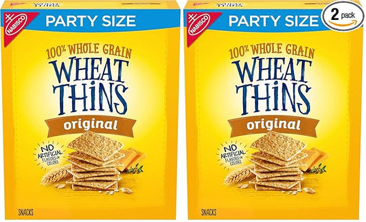 Wheat Thins Original Whole Grain Wheat Crackers, Party Size, 20 oz Box (Pack of 2)