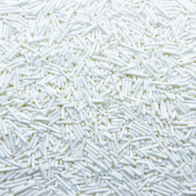 SE Si&Moos White Jimmies Sprinkles White Sprinkles for Cake Decorating Edible Crunchy Jimmies for Topping Ice Cream, Cookies, Cakes, Cupcakes, Dessert Decorating 3 OZ