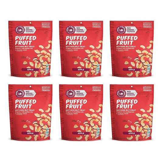 Made In Nature Organic Puffed Fruit, Apple, 1.4 Ounce Bag (Pack of 6) - Vegan Snack, Non-GMO, Gluten Free