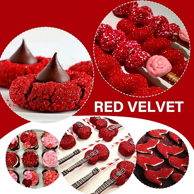 Edible Glitter Spray - 20g Luster Dust Edible Glimmer Powder for Sparkling Cocktails, Cake, Cupcakes, Wine, Beverage - Food Grade Shimmer Dust Powder for Baking, Drinks, Cookies Decoration ( Red Velvet )