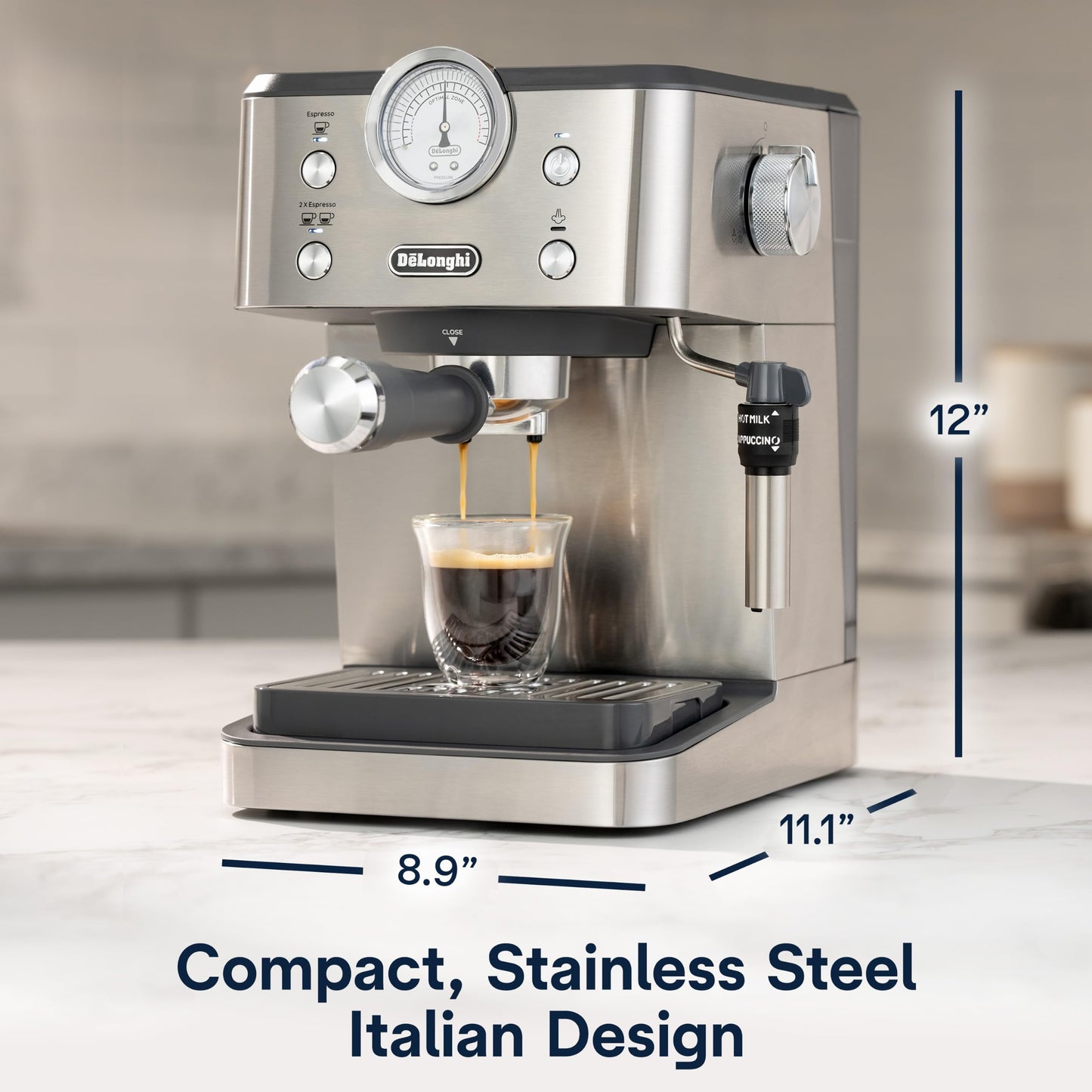 De'Longhi Classic Signature Espresso Machine, Adjustable Milk Frother