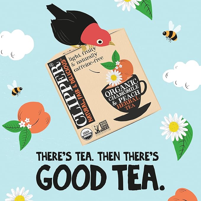 Clipper Tea Chamomile & Peach Teabags ??USDA Organic, Great Hot or Iced ??Natural, Fair & Delicious Fruity Chamomile & Peach Infusion ??50 Tea Bags