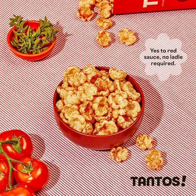 Tantos! Puffed Pasta Chips ??Healthy Pasta Snack by Top Chef Joe Sasto ??Plant-Based, Low Calorie, Crunchy Chips ??Variety Pack ??Marinara, Pesto, Cacio e Pepe, Classico ??Gourmet Bold Flavors (4 oz 2 Pack, Marinara)