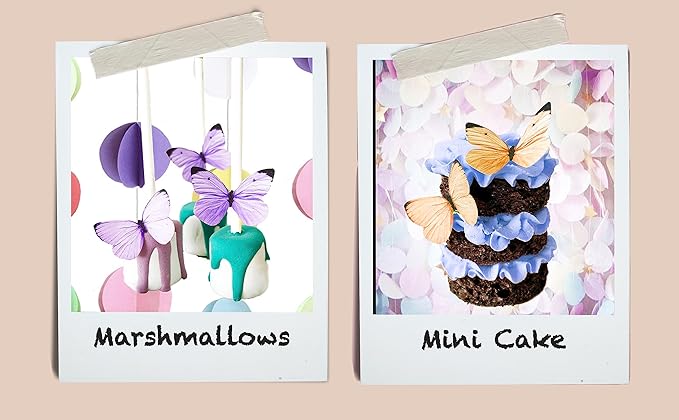 Sugar Robot Edible Butterflies for Cake Decorating- Pastel Butterfly Decorations- Assorted Size - Cake Toppers and Cupcake Toppers Made in the USA - Premium Crafted (Purple)