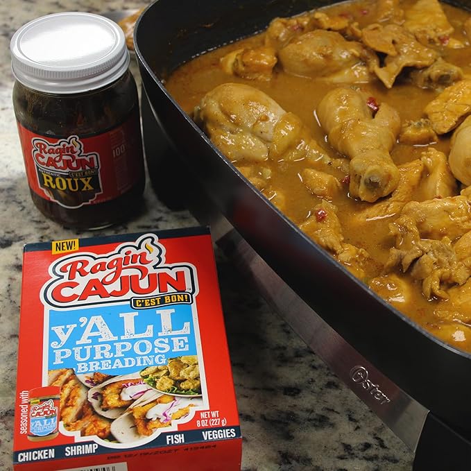 Ragin' Cajun Authentic Roux - 16 oz Jar, No MSG - Louisiana Cajun Base for Gumbo, Stews & Gravies, Easy to Use