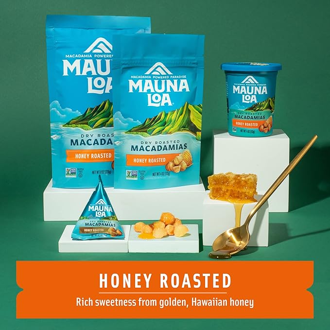 Mauna Loa Premium Roasted Macadamia Nuts, Honey Roasted Flavor, 7 Oz Bag
