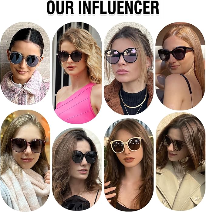 DUCO Oversized Polarized Sunglasses Womens Trendy Mirrored Shades Retro Round Vintage Light Weight UV400 Sun Glasses W016