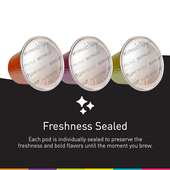 Bestpresso Coffee for Nespresso Original Machine 120 Aluminum pods Certified Genuine Espresso Intenso Blend(High Intensity), Pods Compatible with Nespresso Original