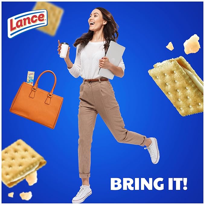 Lance Sandwich Crackers, Captain's Wafers White Cheddar, 10 Individual Packs, 6 Sandwiches Each