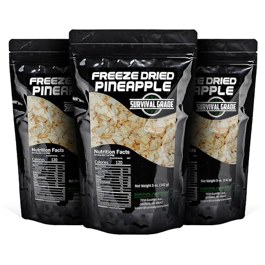 Survival Grocery짰 - Freeze Dried Pineapple (15 oz./3 Bags)