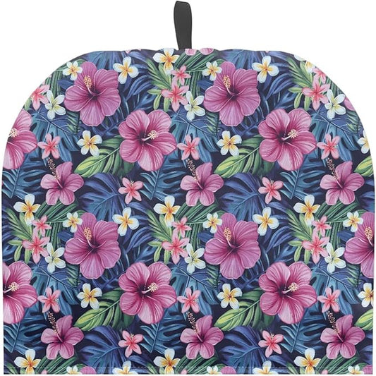 Hawaiian Tropical Flowers Tea Pot Decor Cozies Insulated Kettle Kitchen Dust Cover,Tea Cozies Tea Pot Cover,Home Kitchen Decorative