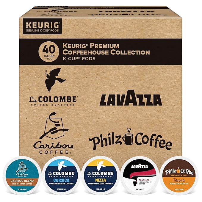 Keurig Premium Coffeehouse Collection, Single Serve Keurig K-Cup Pods, Medium and Dark Roast Coffees, 40-Count Box
