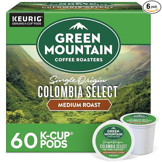 Green Mountain Coffee Roasters Colombia Select, Keurig Single Serve K-Cup Pods, Medium Roast Coffee, 60 Count, (6 Packs of 10)