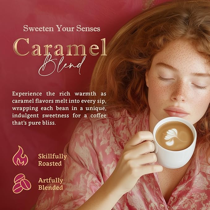 Flavored Ground Coffee ??Caramel, 100% Arabica, Single Origin, Medium Roast, USDA Organic, Naturally Flavored ??by Coffea Flavor