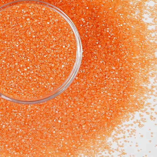 Orange Sanding Sugar Sprinkles, Food Grade 150g, Edible Sprinkles for cupcake decorating, Cake Toppers, Sprinkles Decoration, Ice Cream, Wedding Party Valentines Halloween Christmas Supplies