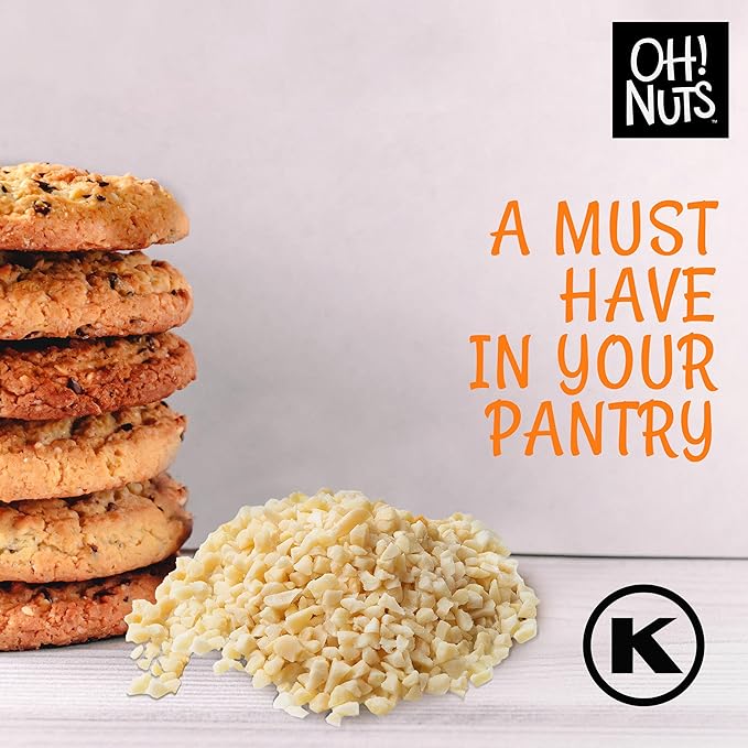 Oh! Nuts Almonds Diced Blanched - Raw - 100% Natural - 2 lb - High-Protein Diced Almonds - Packed in New York Zip-Seal Bag for Exceptional Freshness