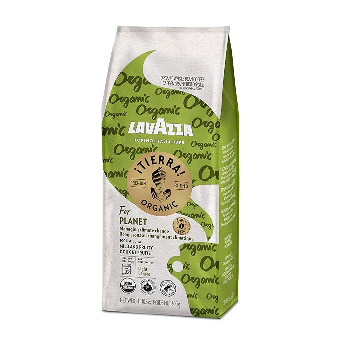 Lavazza 징Tierra! Organic Planet Whole Bean Coffee, Light Roast, 10.5 Oz